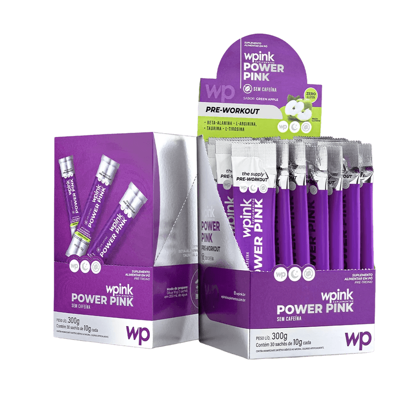 Power Pink sem cafeína de Maçã Verde - Pré-Treino - 300g